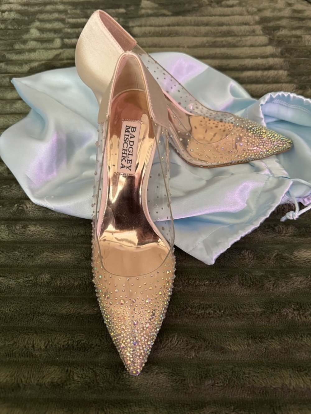 Badgley Mischka Gisela Crystal Clear Bridal Pumps Size 6